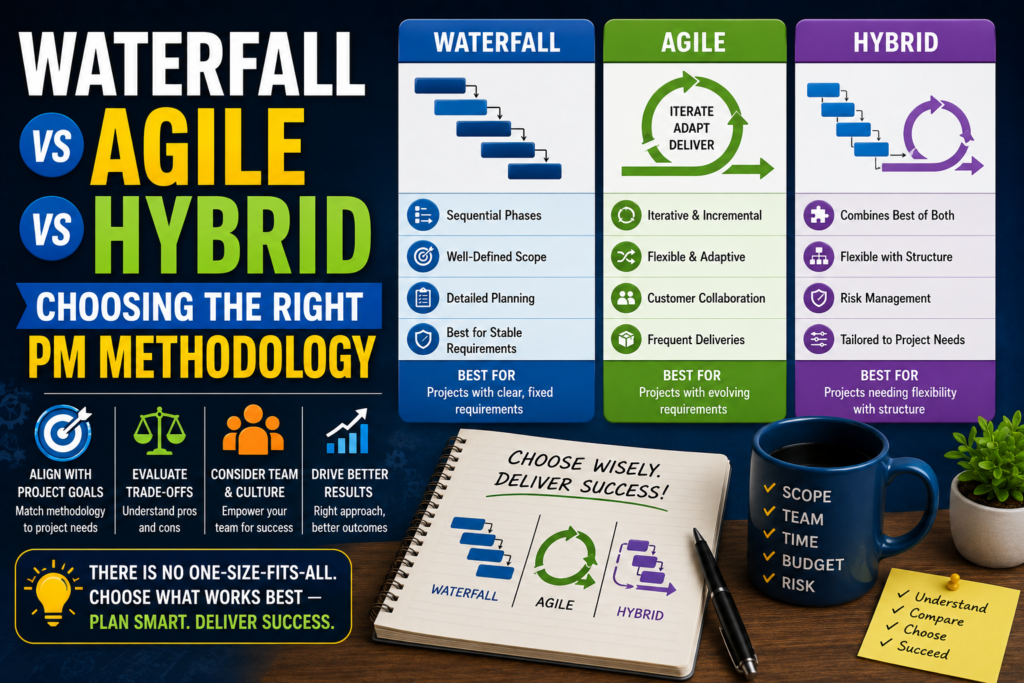 Waterfall vs Agile vs Hybrid: Choosing the Right PM Methodology